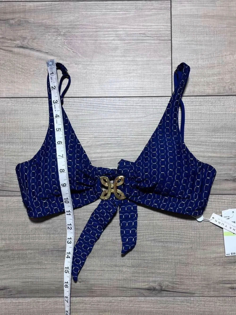 Trina Turk Swim And Spa Collection Bikini Top With Gold Center Accent Size 4
